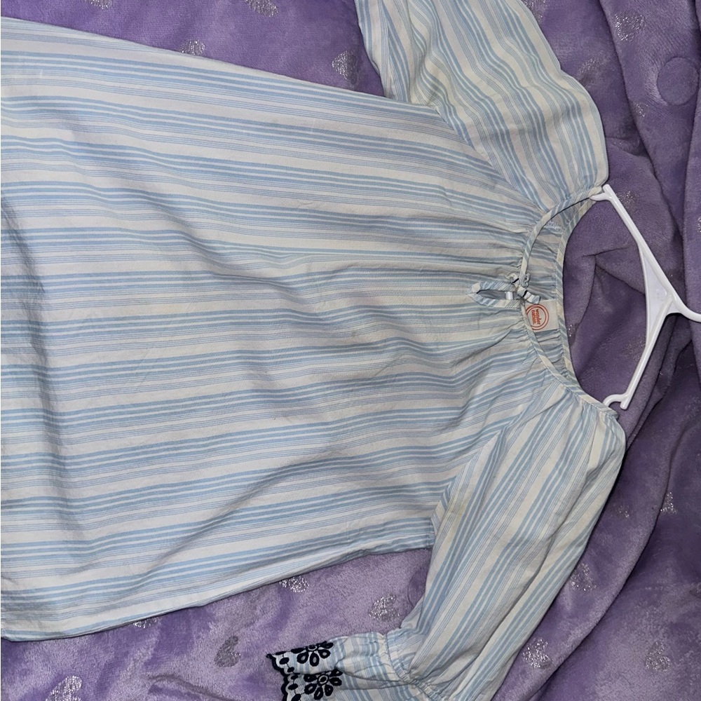 Light blue and white shirt